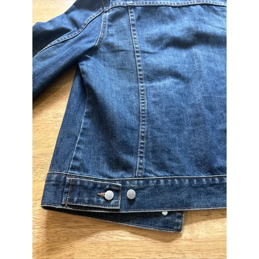 J Crew Dark Wash Distress Long Sleeve Denim Jacket Women's Size S - Picture 11 of 12